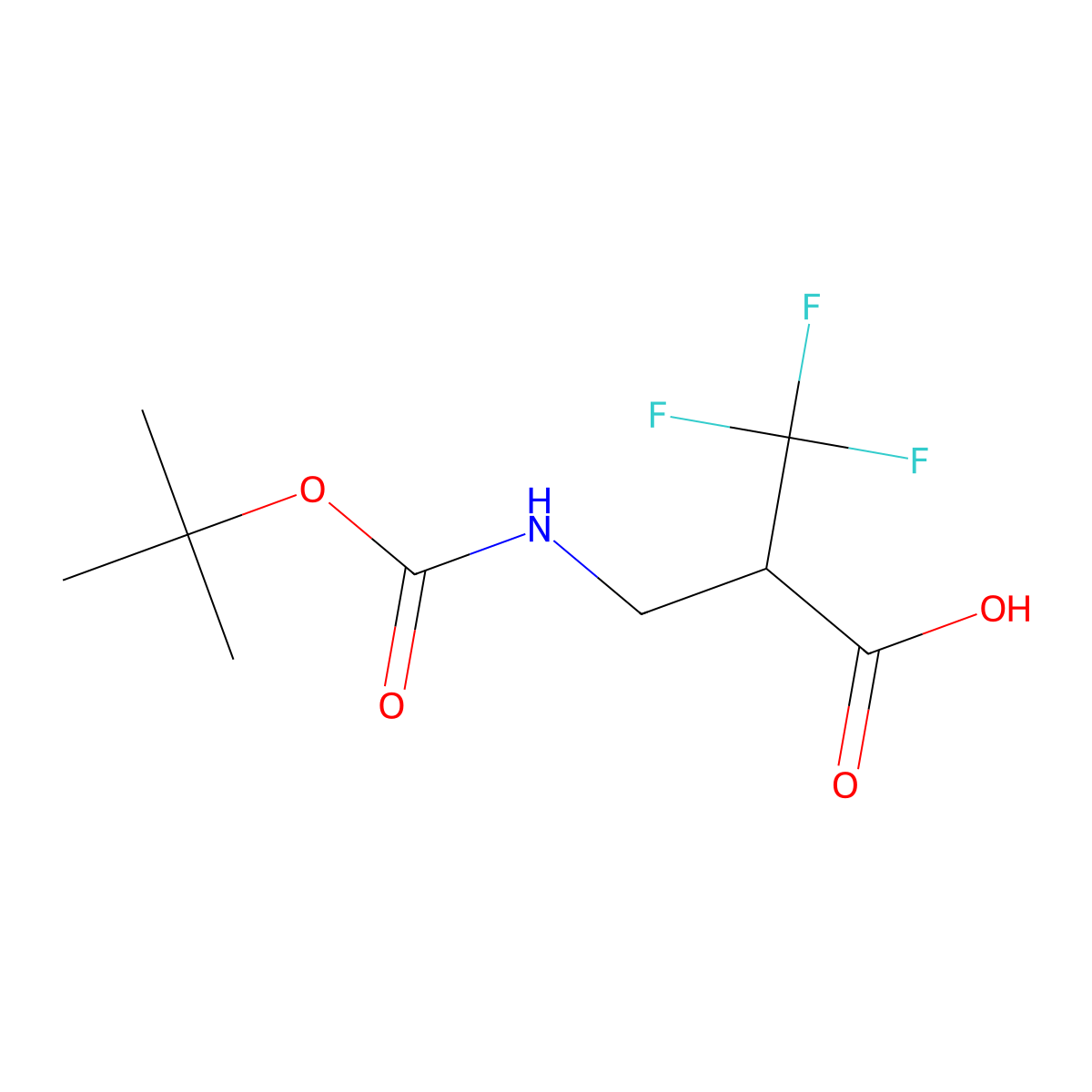 3-{[(Tert-butoxy)carbonyl]amino}-2-(trifluoromethyl)propanoic acid molecular structure, CAS 1781066-99-6