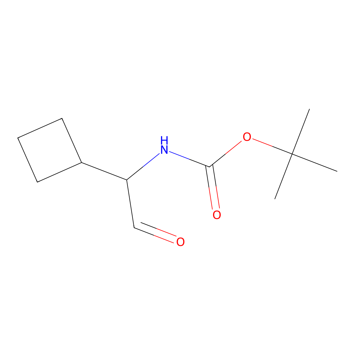 tert-Butyl (1-cyclobutyl-2-oxoethyl)carbamate molecular structure, CAS 1781068-71-0