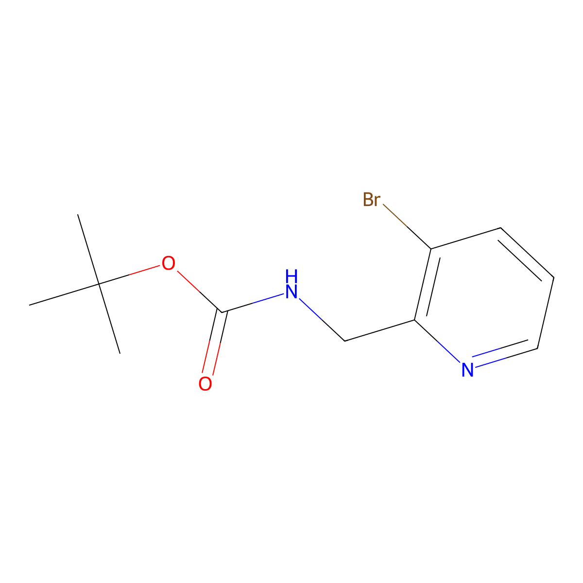 tert-Butyl ((3-bromopyridin-2-yl)methyl)carbamate molecular structure, CAS 1781070-64-1