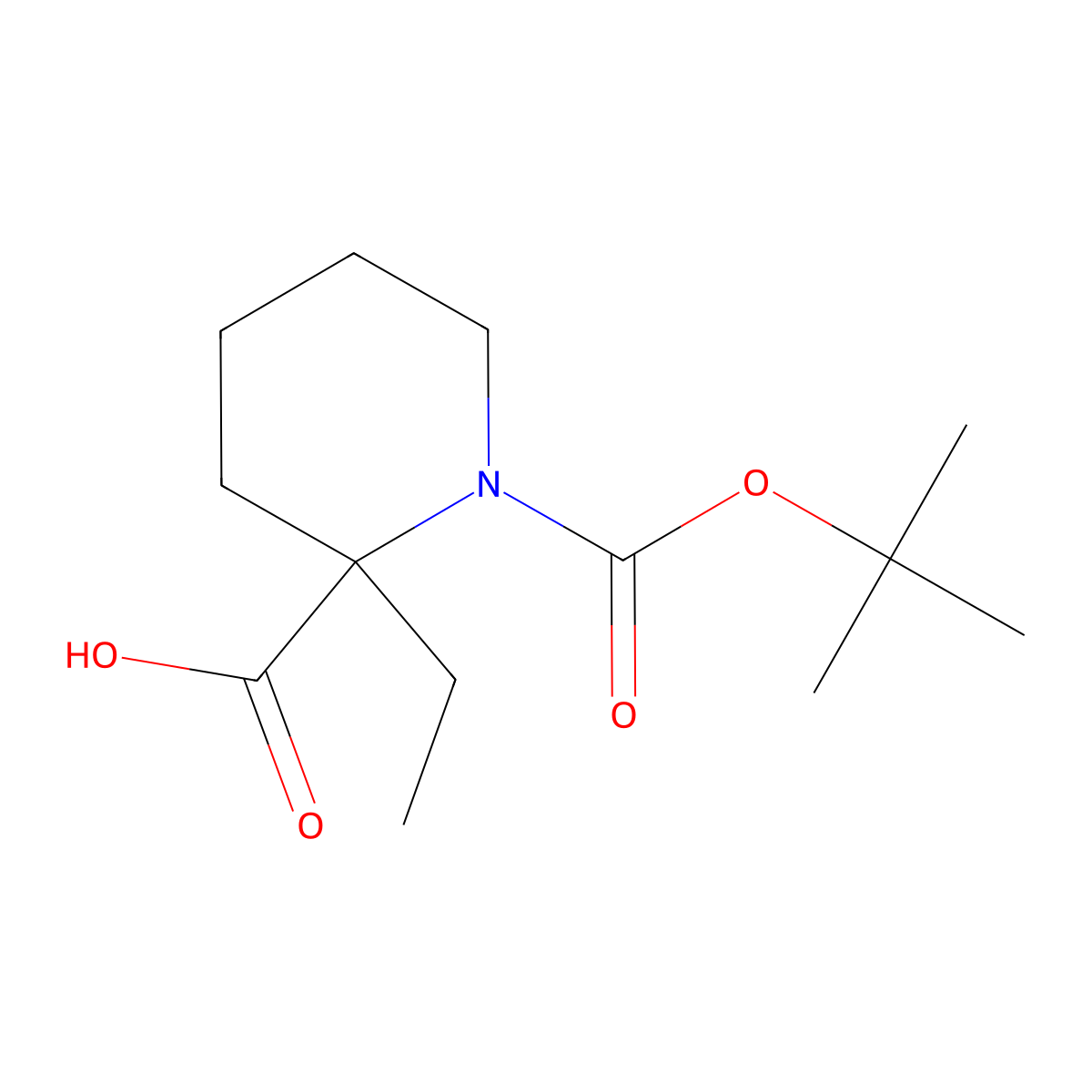 1-[(Tert-butoxy)carbonyl]-2-ethylpiperidine-2-carboxylicacid molecular structure, CAS 1781071-23-5