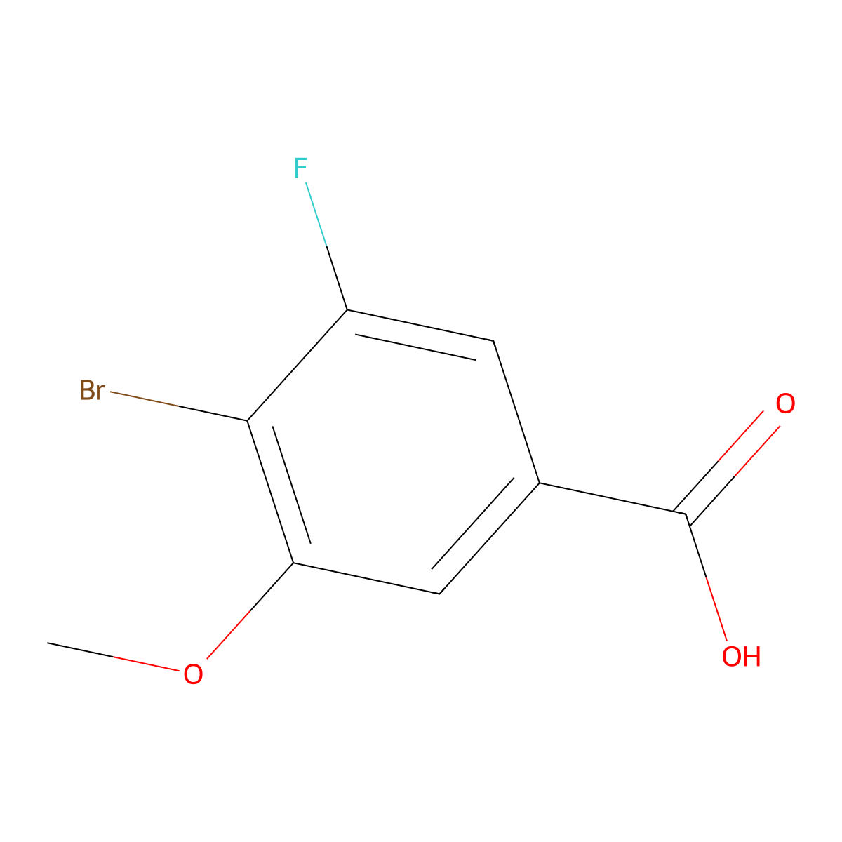 4-Bromo-3-fluoro-5-methoxybenzoic acid molecular structure, CAS 1781071-32-6