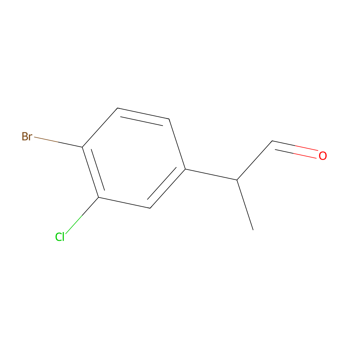2-(4-Bromo-3-chlorophenyl)propanal molecular structure, CAS 1781071-94-0