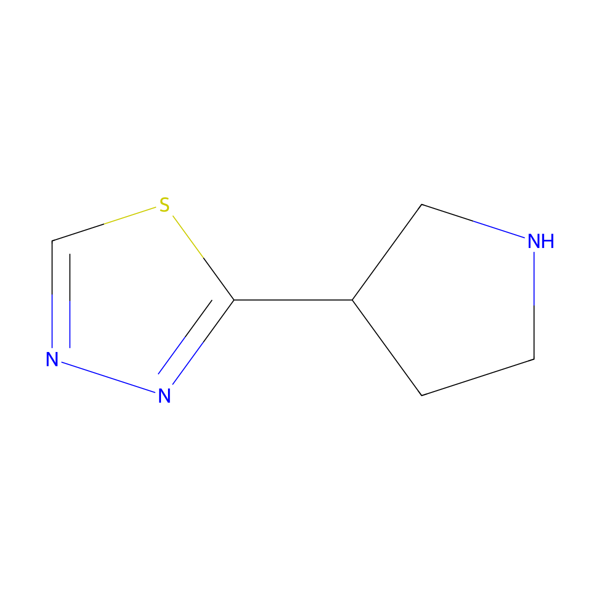 2-(Pyrrolidin-3-yl)-1,3,4-thiadiazole molecular structure, CAS 1781074-15-4