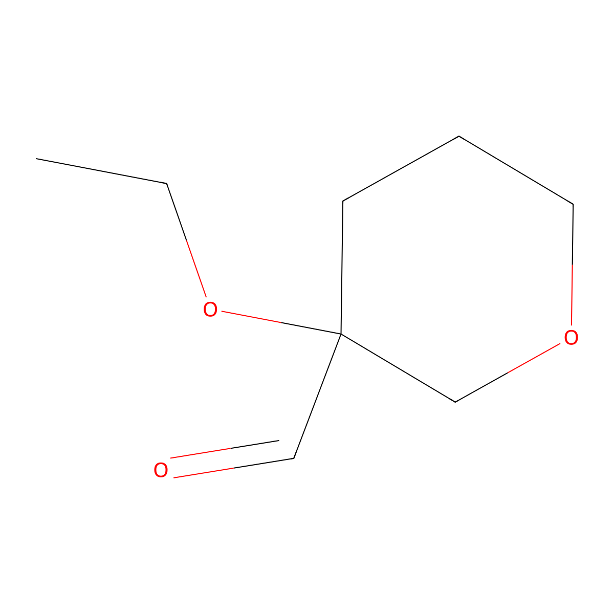 3-Ethoxyoxane-3-carbaldehyde molecular structure, CAS 1781075-16-8