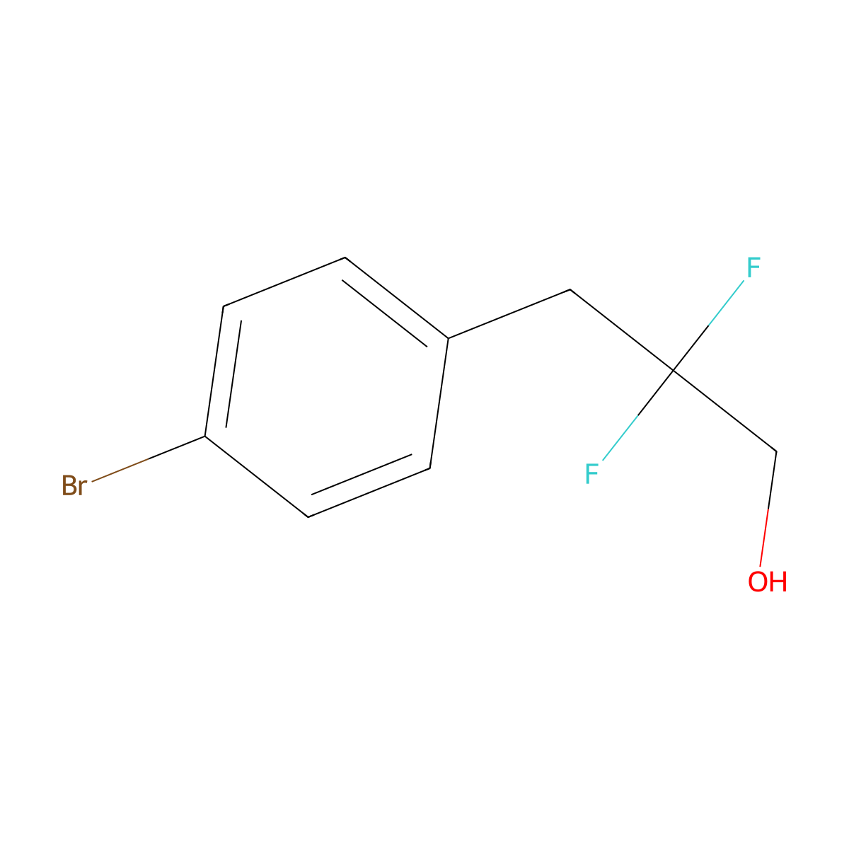 3-(4-Bromophenyl)-2,2-difluoropropan-1-ol molecular structure, CAS 1781078-07-6