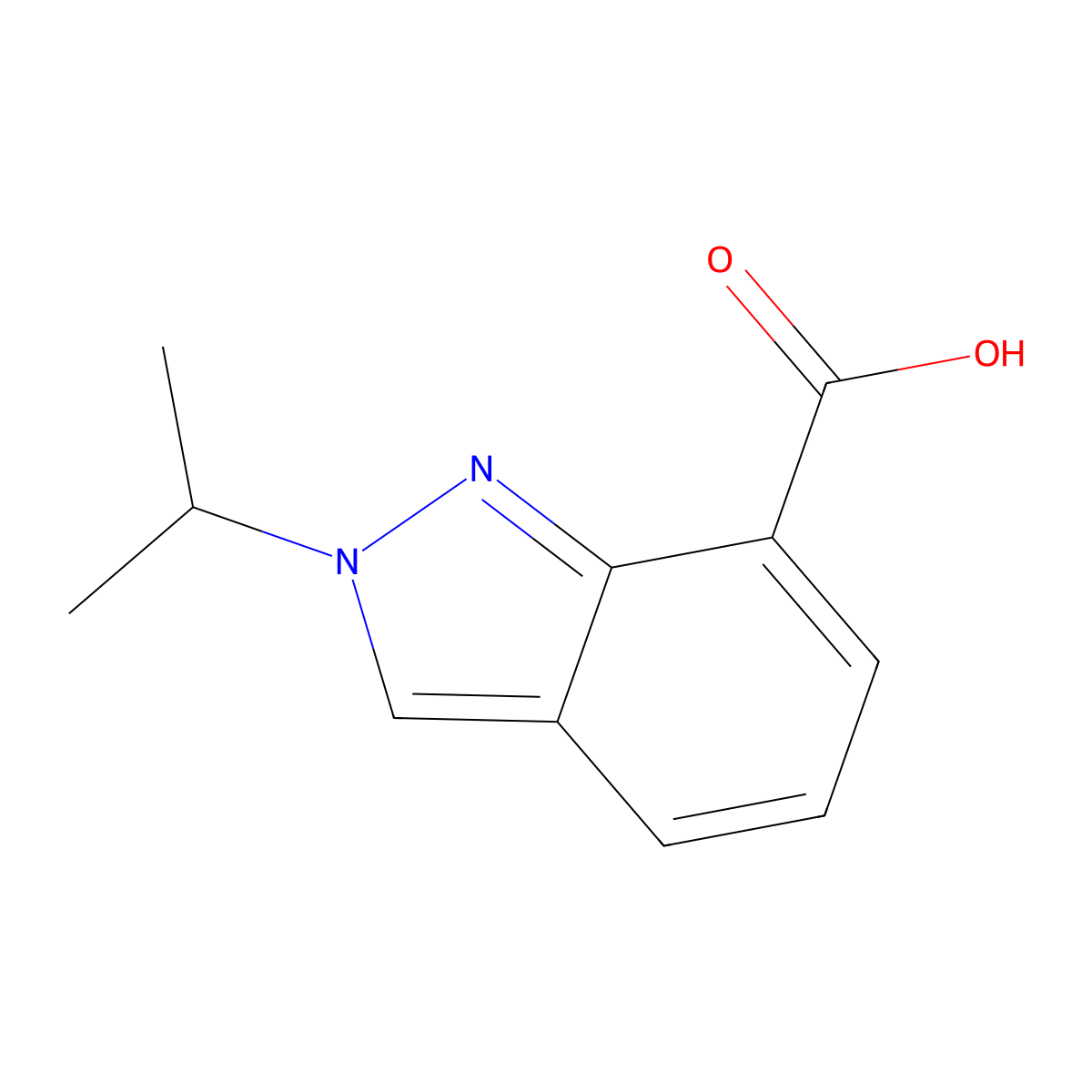 2-(propan-2-yl)-2H-indazole-7-carboxylic acid molecular structure, CAS 1781078-80-5