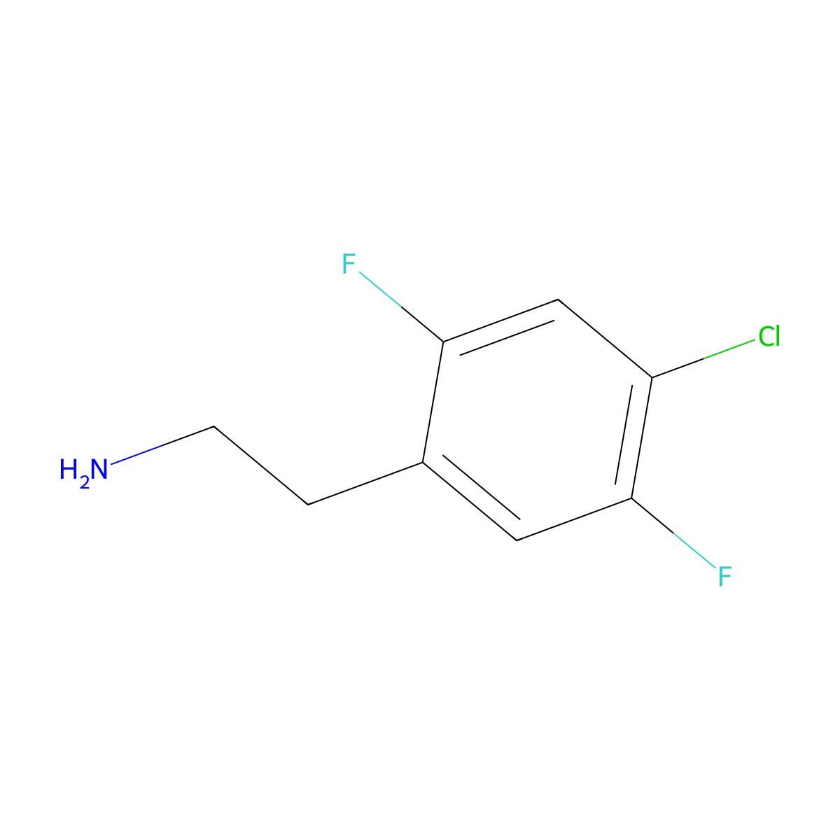 2-(4-Chloro-2,5-difluorophenyl)ethan-1-amine molecular structure, CAS 1781080-04-3