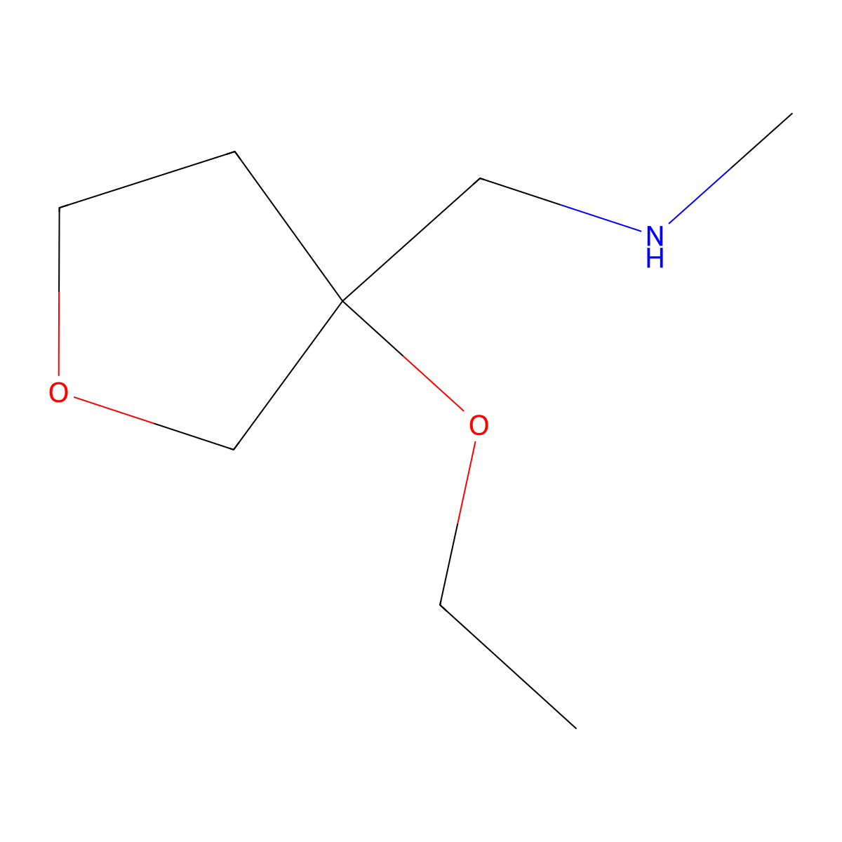 ((3-Ethoxyoxolan-3-yl)methyl)(methyl)amine molecular structure, CAS 1781081-28-4