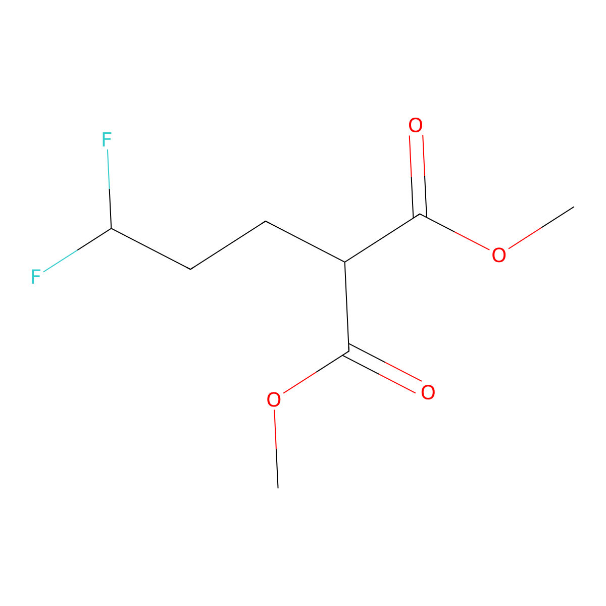 Dimethyl 2-(3,3-difluoropropyl)propanedioate molecular structure, CAS 1781090-76-3