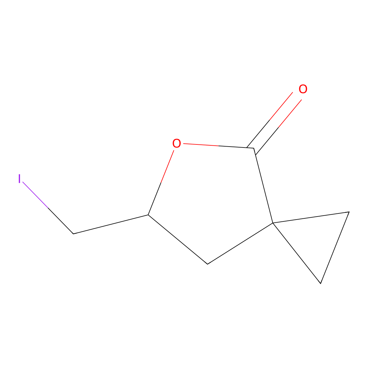 6-(Iodomethyl)-5-oxaspiro(2.4)heptan-4-one molecular structure, CAS 1781093-12-6