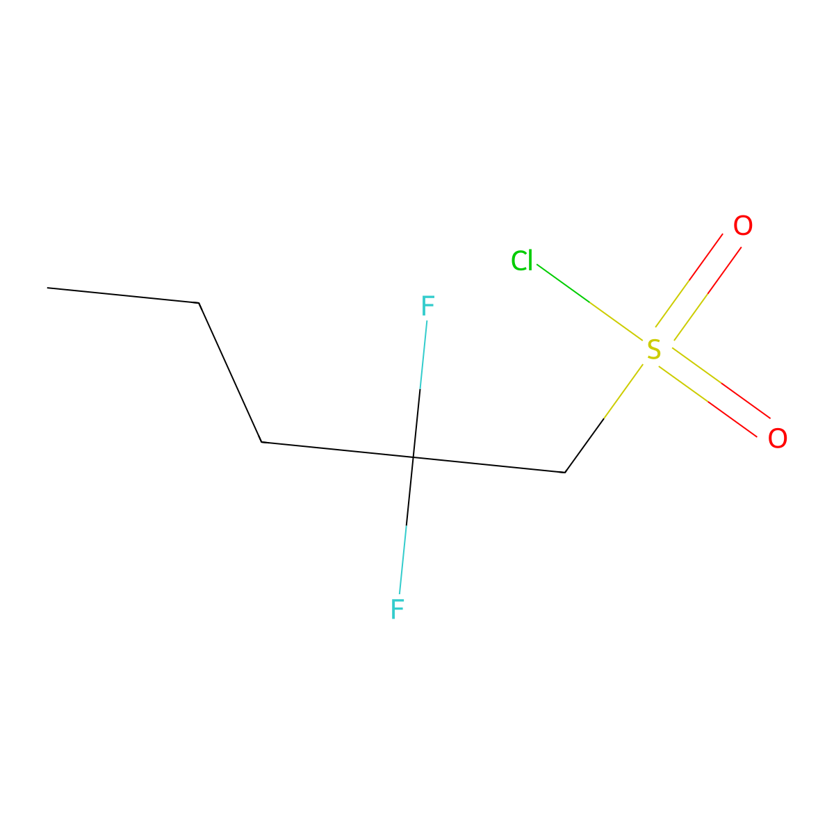 2,2-Difluoropentane-1-sulfonyl chloride molecular structure, CAS 1781098-39-2