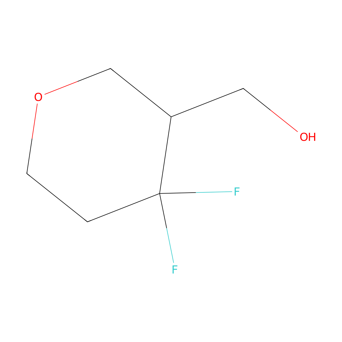 (4,4-Difluorooxan-3-yl)methanol molecular structure, CAS 1781098-50-7