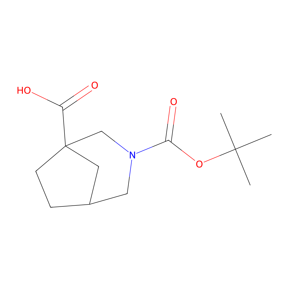 3-tert-Butoxycarbonyl-3-aZabicyclo[3.2.1]octane-1-carboxylic acid molecular structure, CAS 1781098-86-9