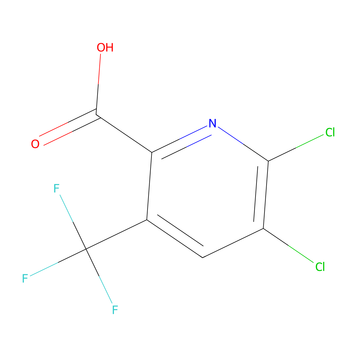 5,6-Dichloro-3-(trifluoromethyl)pyridine-2-carboxylic acid molecular structure, CAS 1781099-16-8