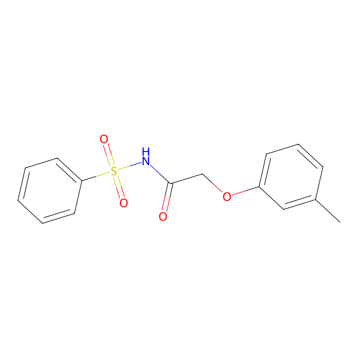 N-(benzenesulfonyl)-2-(3-methylphenoxy)acetamide molecular structure, CAS 17811-69-7