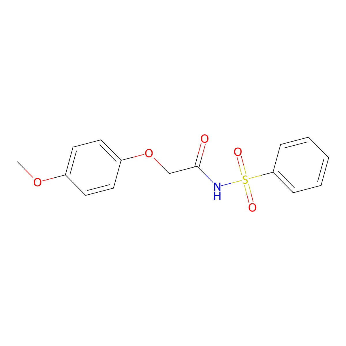 N-(benzenesulfonyl)-2-(4-methoxyphenoxy)acetamide molecular structure, CAS 17811-70-0