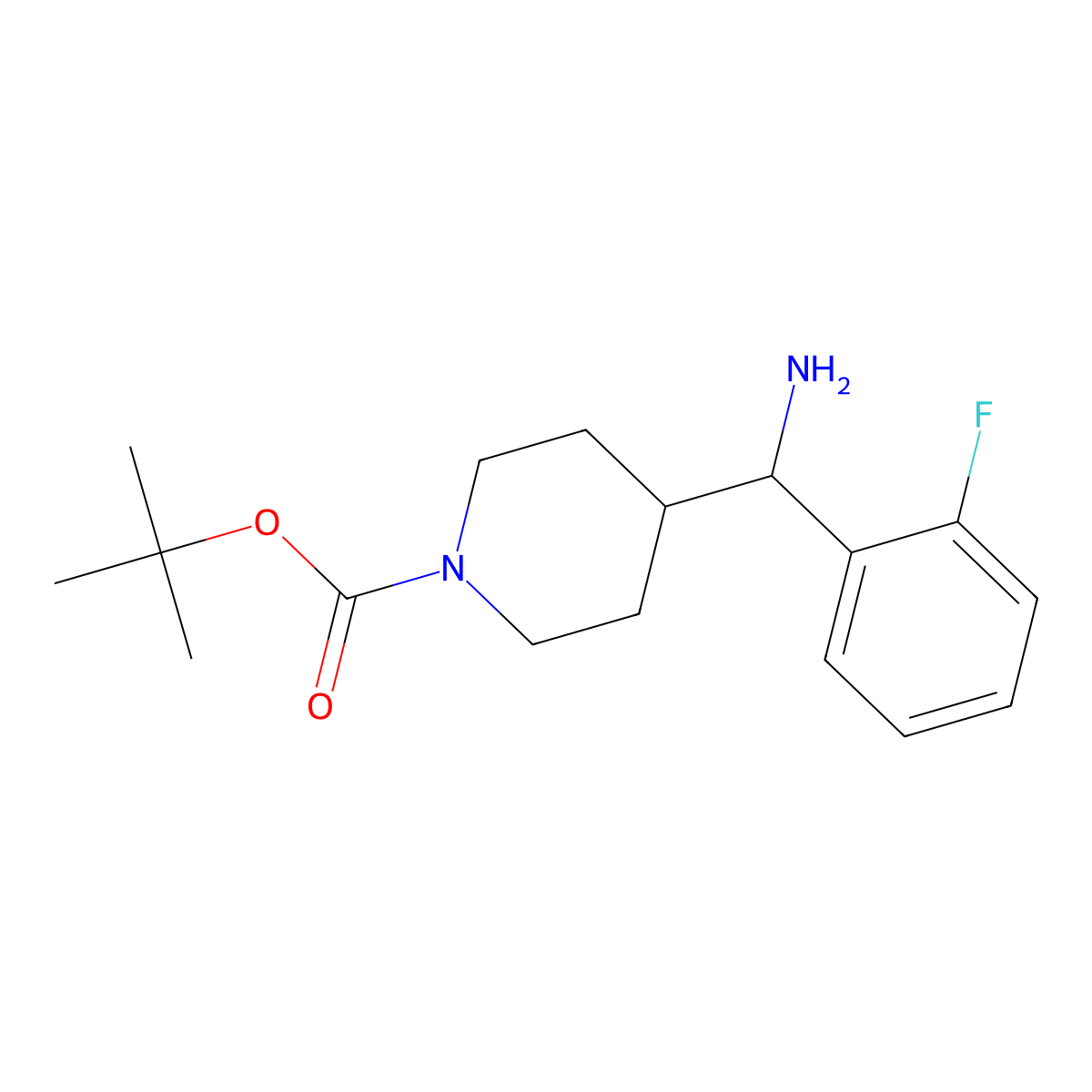 Tert-butyl 4-[amino(2-fluorophenyl)methyl]piperidine-1-carboxylate molecular structure, CAS 1781100-51-3