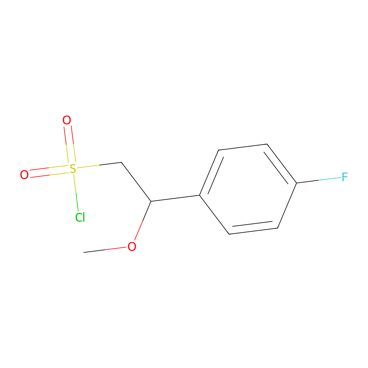 2-(4-Fluorophenyl)-2-methoxyethane-1-sulfonyl chloride molecular structure, CAS 1781100-57-9