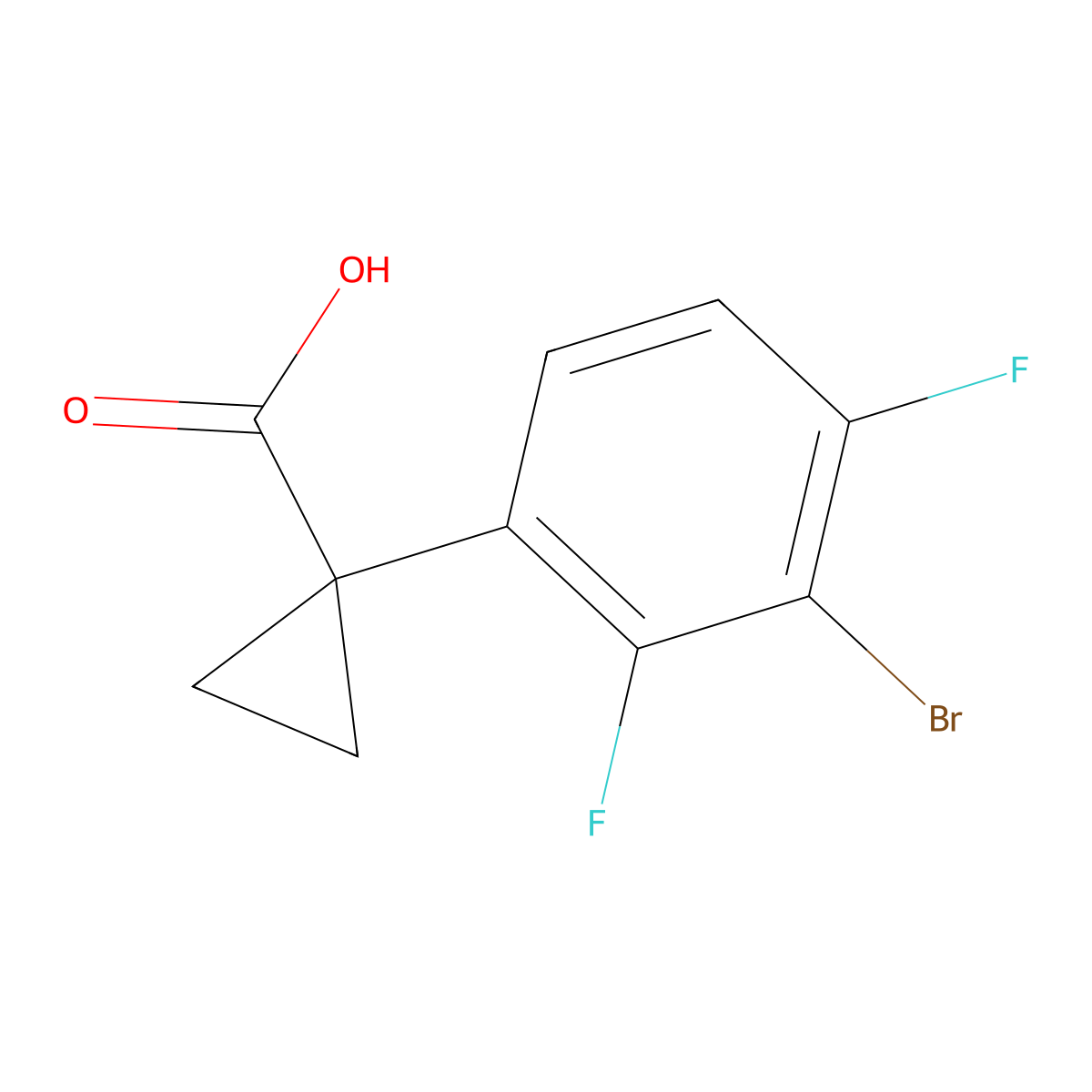 1-(3-Bromo-2,4-difluorophenyl)cyclopropane-1-carboxylic acid molecular structure, CAS 1781102-47-3