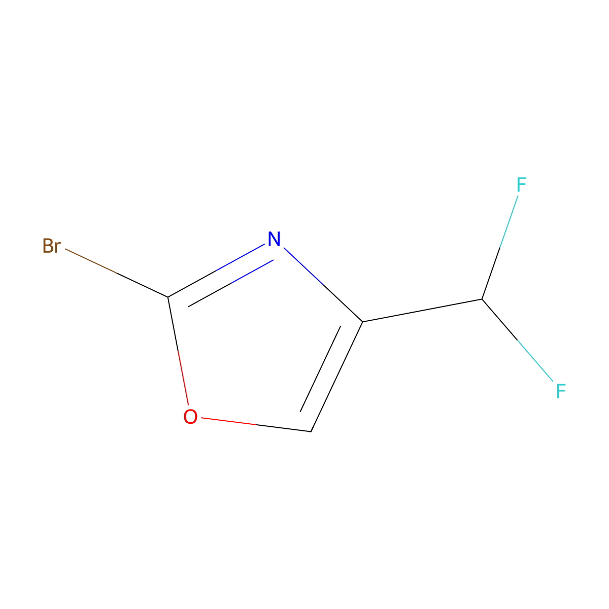 2-Bromo-4-(difluoromethyl)-1,3-oxazole molecular structure, CAS 1781104-73-1