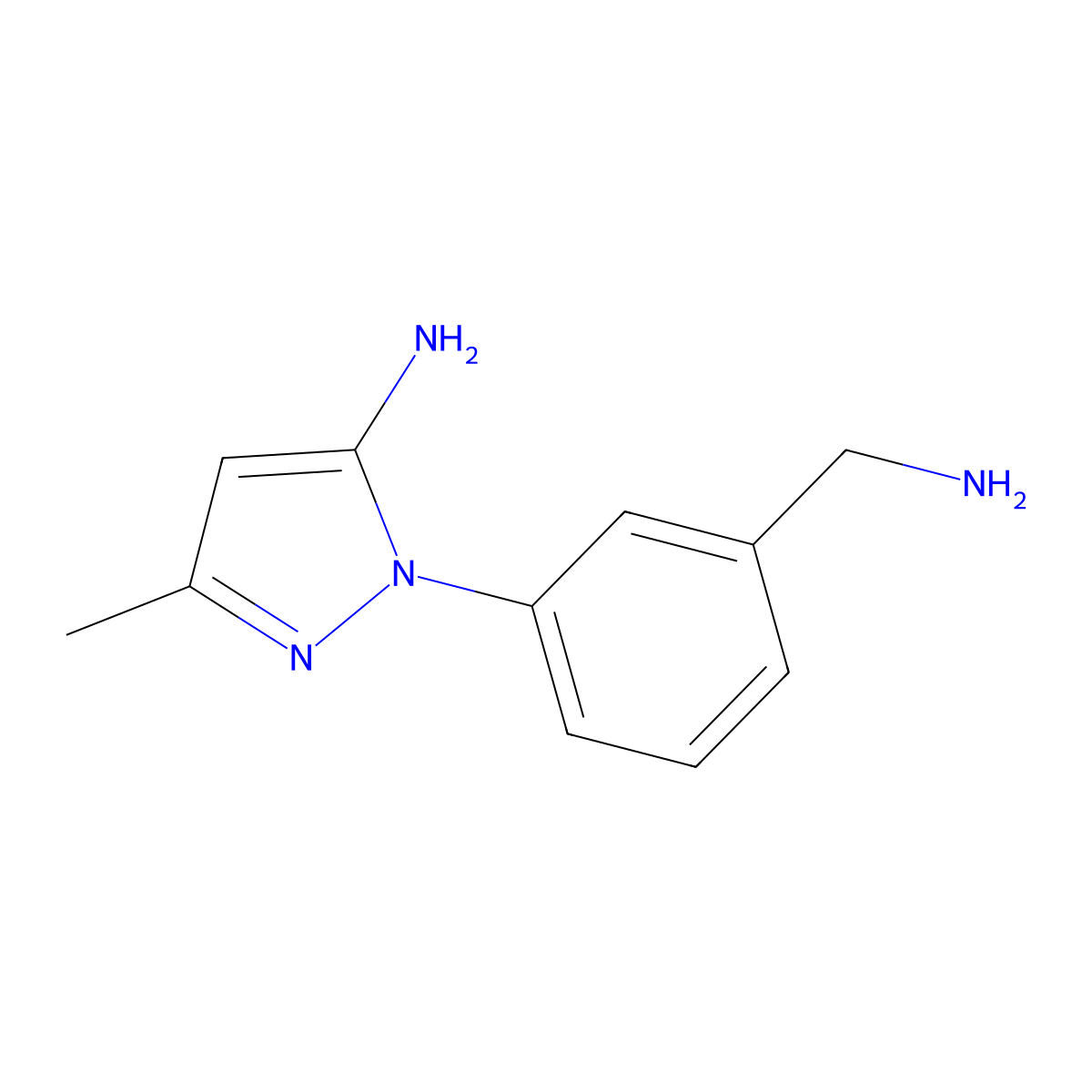 1-(3-(Aminomethyl)phenyl)-3-methyl-1H-pyrazol-5-amine molecular structure, CAS 1781107-22-9