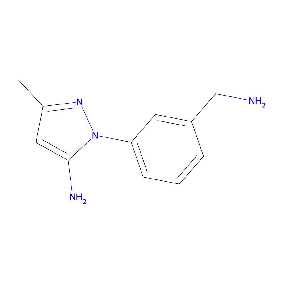 1-(3-(Aminomethyl)phenyl)-3-methyl-1H-pyrazol-5-amine molecular structure, CAS 1781107-22-9