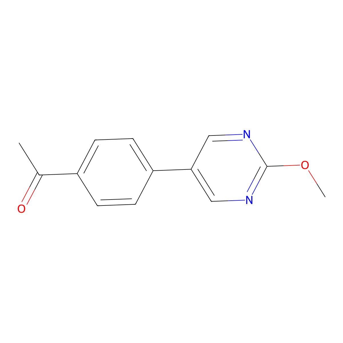 1-(4-(2-Methoxypyrimidin-5-yl)phenyl)ethanone molecular structure, CAS 1781107-47-8