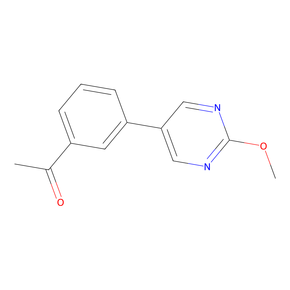 1-(3-(2-Methoxypyrimidin-5-yl)phenyl)ethanone molecular structure, CAS 1781107-52-5