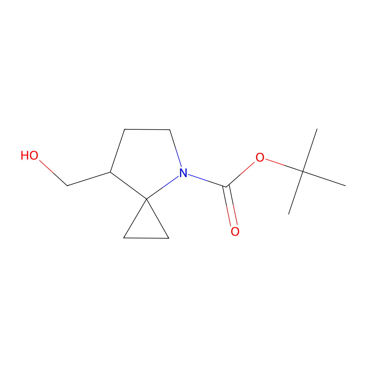 Tert-butyl 7-(hydroxymethyl)-4-azaspiro[2.4]heptane-4-carboxylate molecular structure, CAS 1781110-61-9