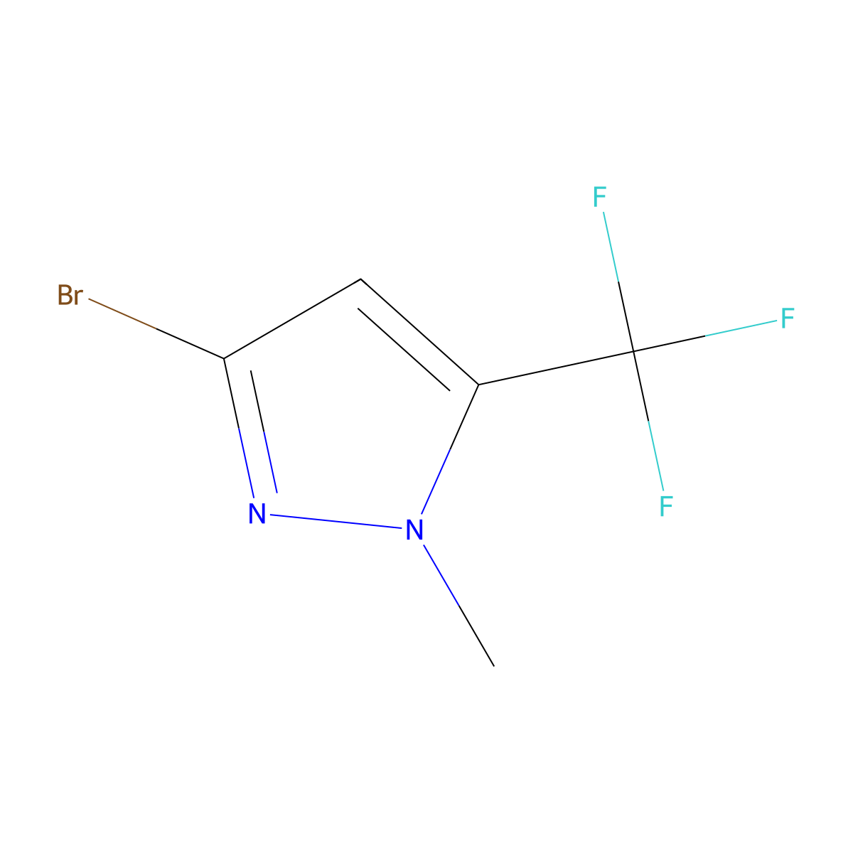 3-bromo-1-methyl-5-(trifluoromethyl)-1H-pyrazole molecular structure, CAS 1781113-39-0