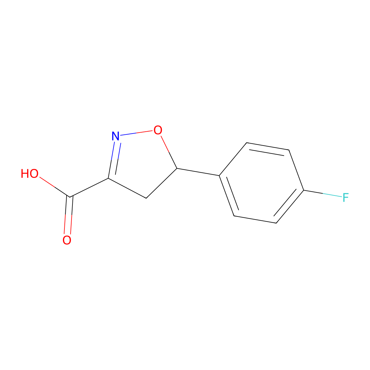 5-(4-Fluorophenyl)-4,5-dihydro-1,2-oxazole-3-carboxylic acid molecular structure, CAS 1781117-13-2