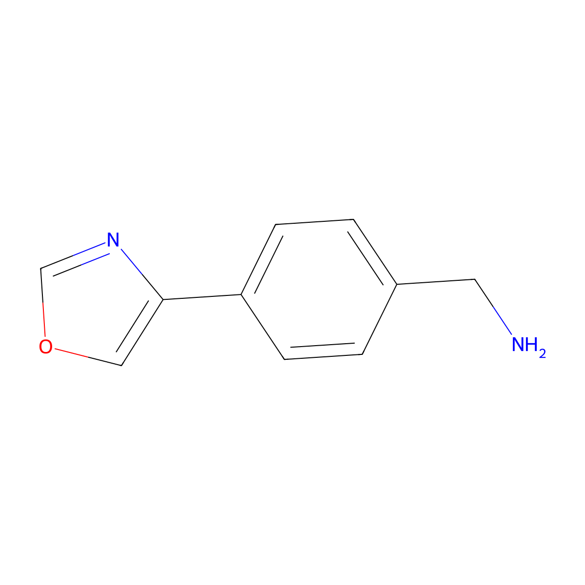 4-(4-Oxazolyl)benzenemethanamine molecular structure, CAS 1781118-37-3