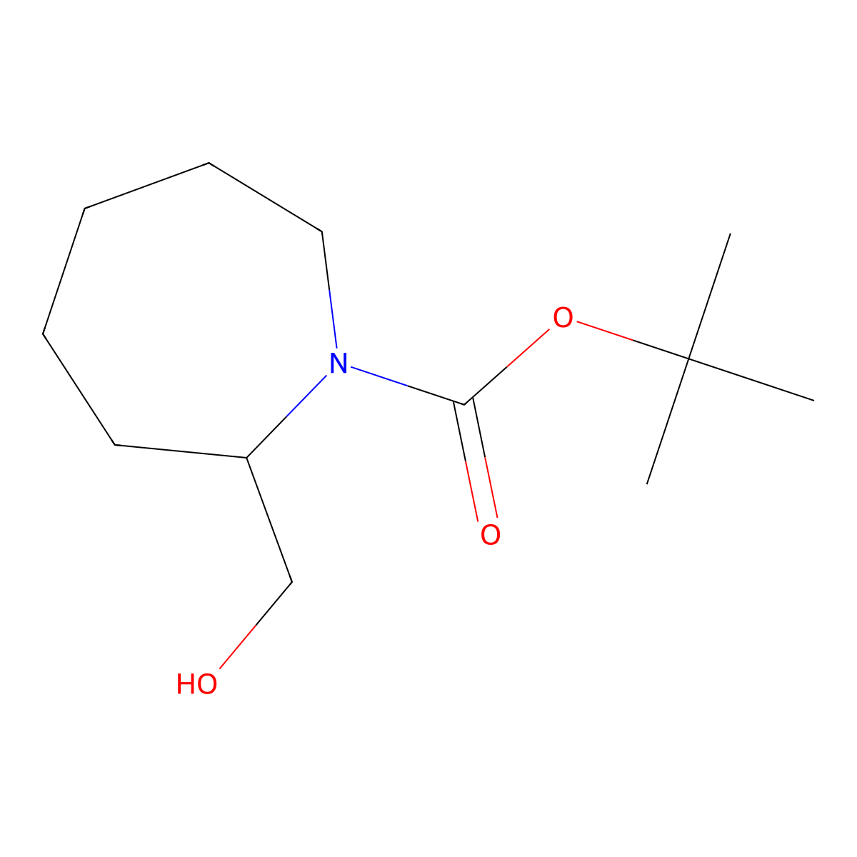 (2S)-2-Hydroxymethyl-azepane-1-carboxylic acid tert-butyl ester molecular structure, CAS 178112-21-5