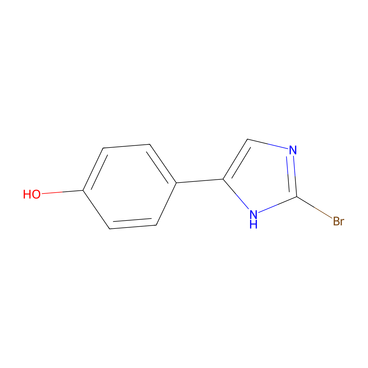 4-(2-bromo-1H-imidazol-5-yl)phenol molecular structure, CAS 1781128-55-9