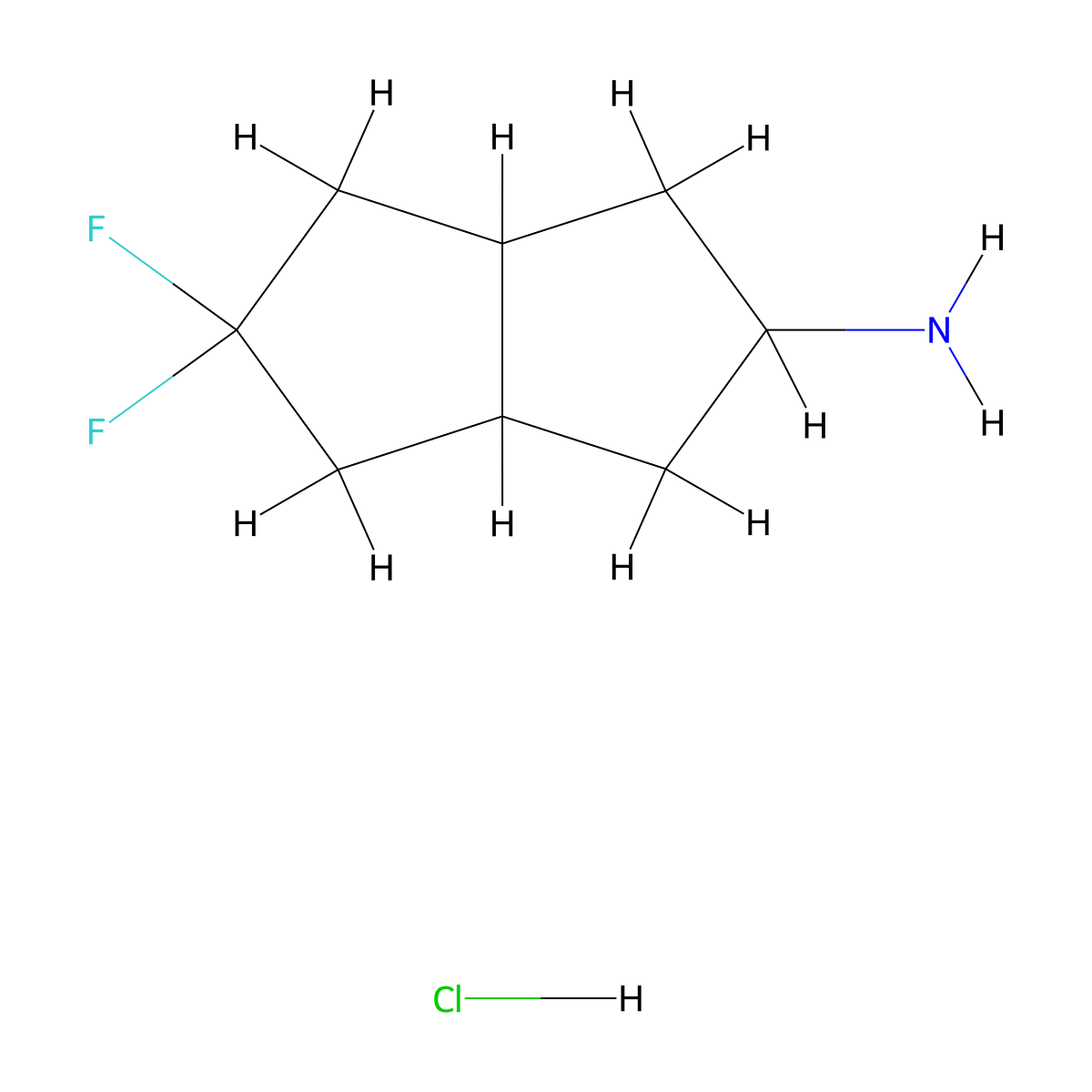 5,5-Difluorooctahydropentalen-2-amine hydrochloride molecular structure, CAS 1781128-66-2