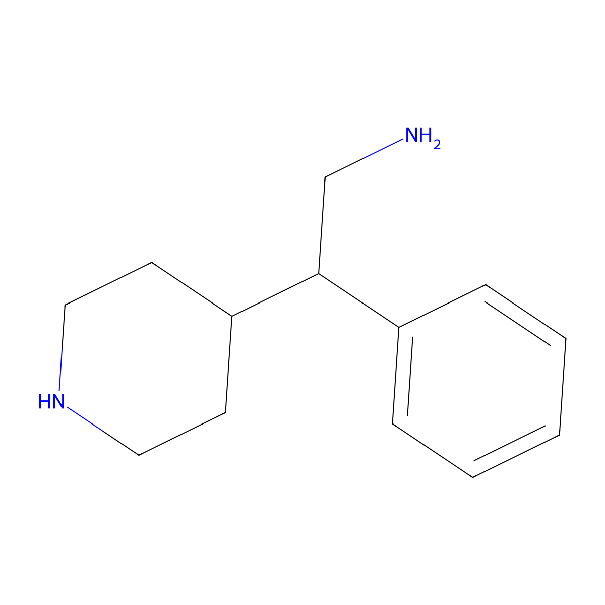 2-Phenyl-2-(piperidin-4-yl)ethan-1-amine molecular structure, CAS 1781130-50-4