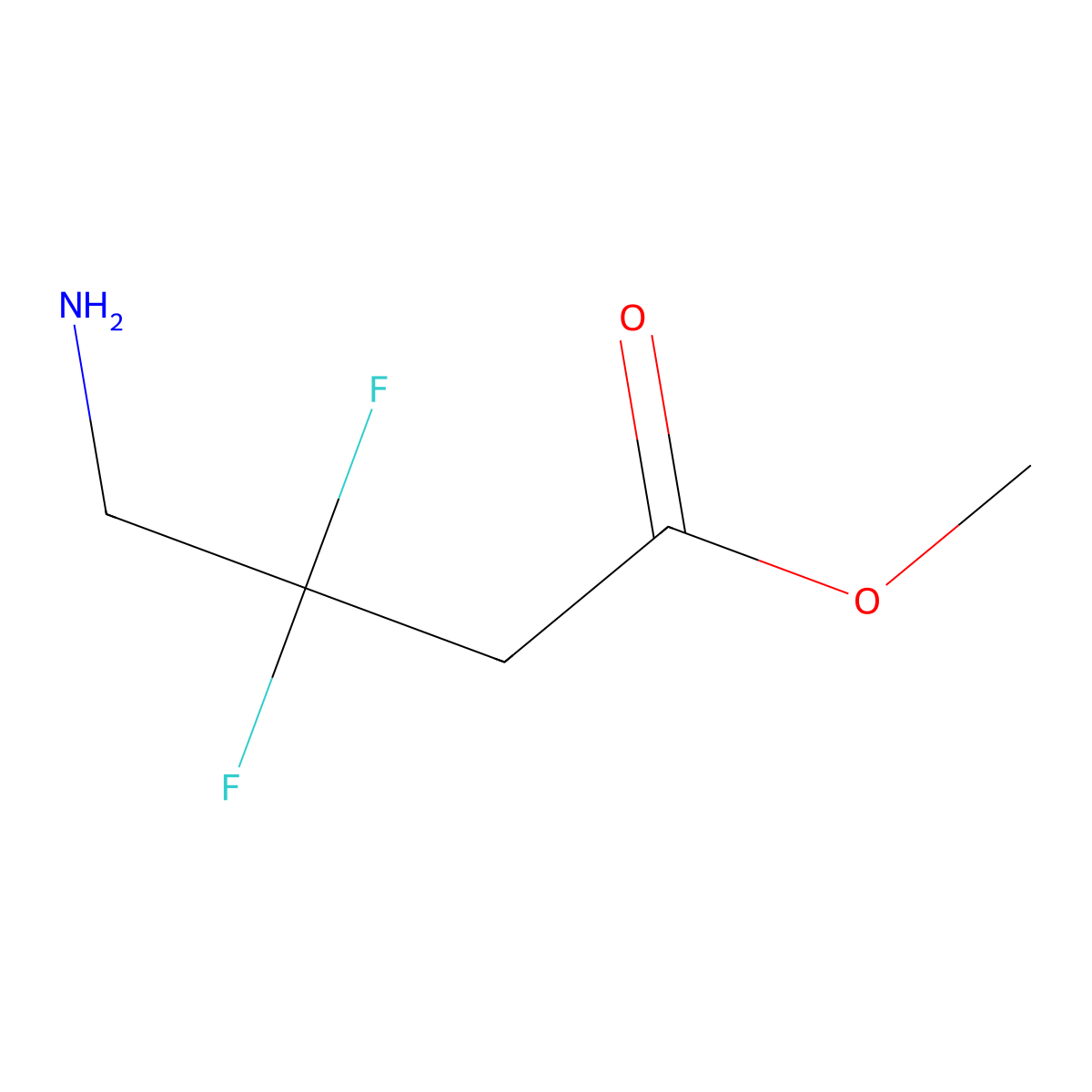 Methyl 4-amino-3,3-difluorobutanoate molecular structure, CAS 1781130-73-1