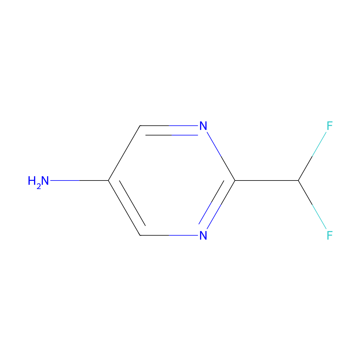 2-(Difluoromethyl)pyrimidin-5-amine molecular structure, CAS 1781133-28-5