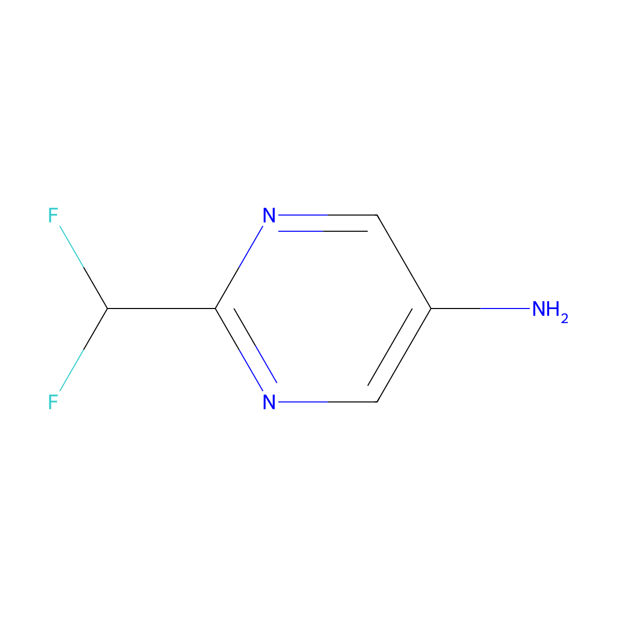 2-(Difluoromethyl)pyrimidin-5-amine molecular structure, CAS 1781133-28-5