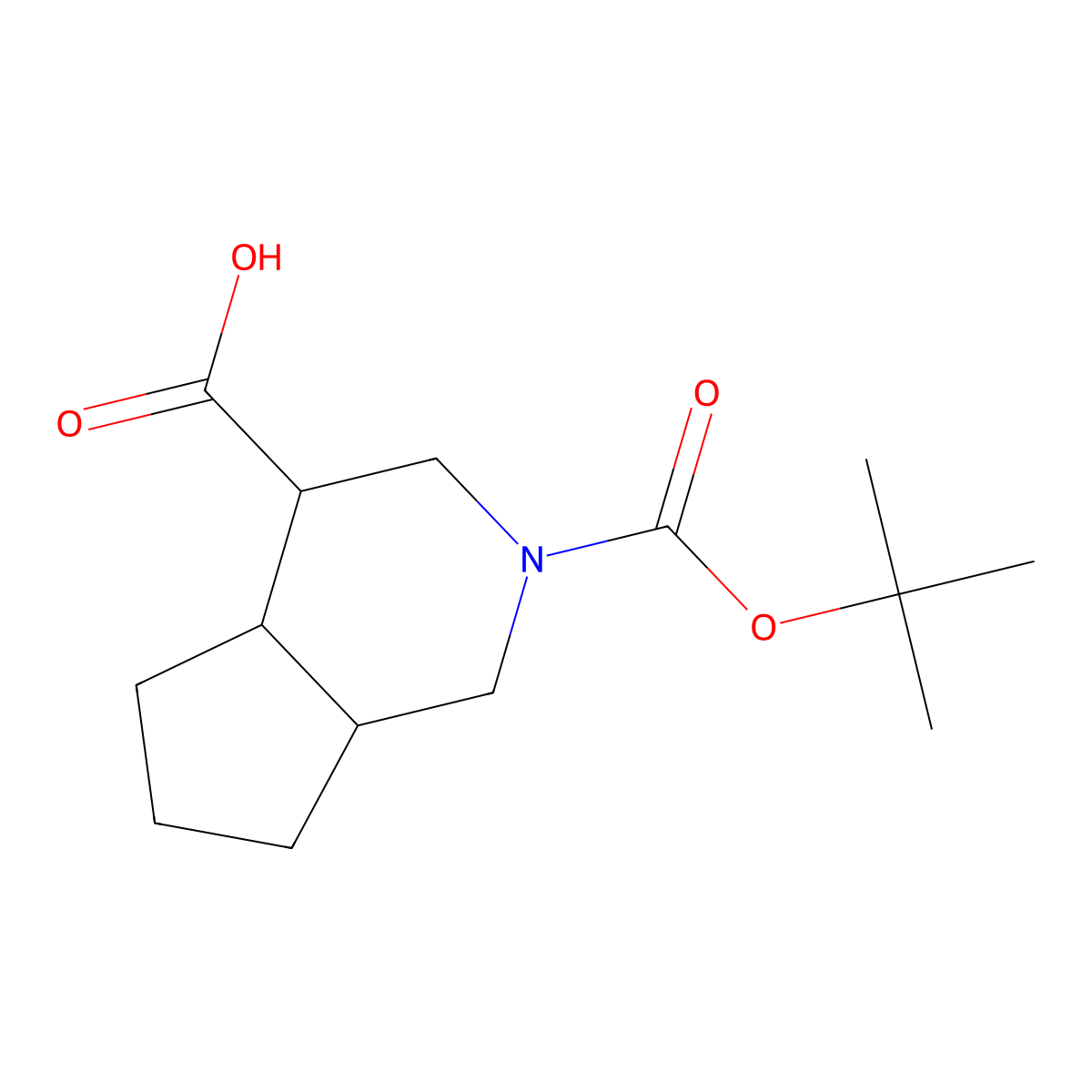 2-[(tert-butoxy)carbonyl]-octahydro-1H-cyclopenta[c]pyridine-4-carboxylic acid molecular structure, CAS 1781134-46-0