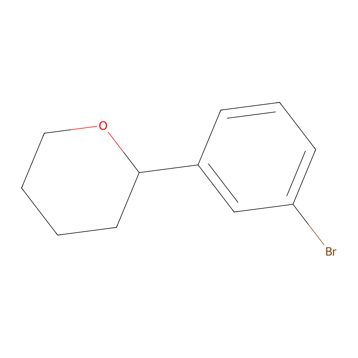 2-(3-Bromophenyl)tetrahydro-2H-pyran molecular structure, CAS 1781135-81-6