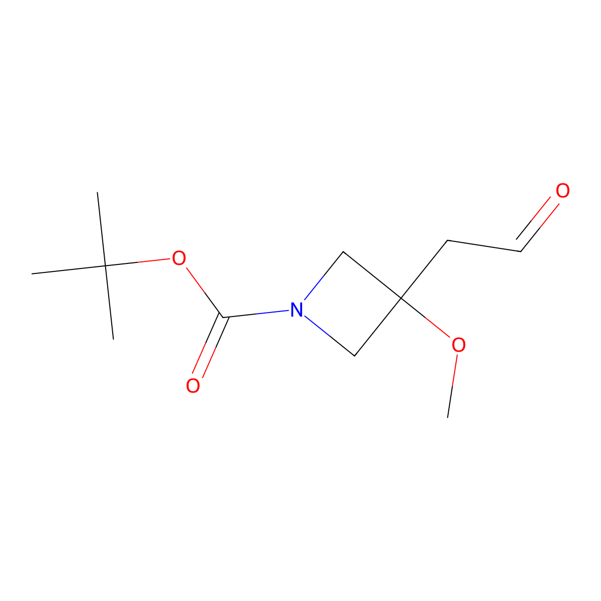 Tert-butyl 3-methoxy-3-(2-oxoethyl)azetidine-1-carboxylate molecular structure, CAS 1781142-67-3