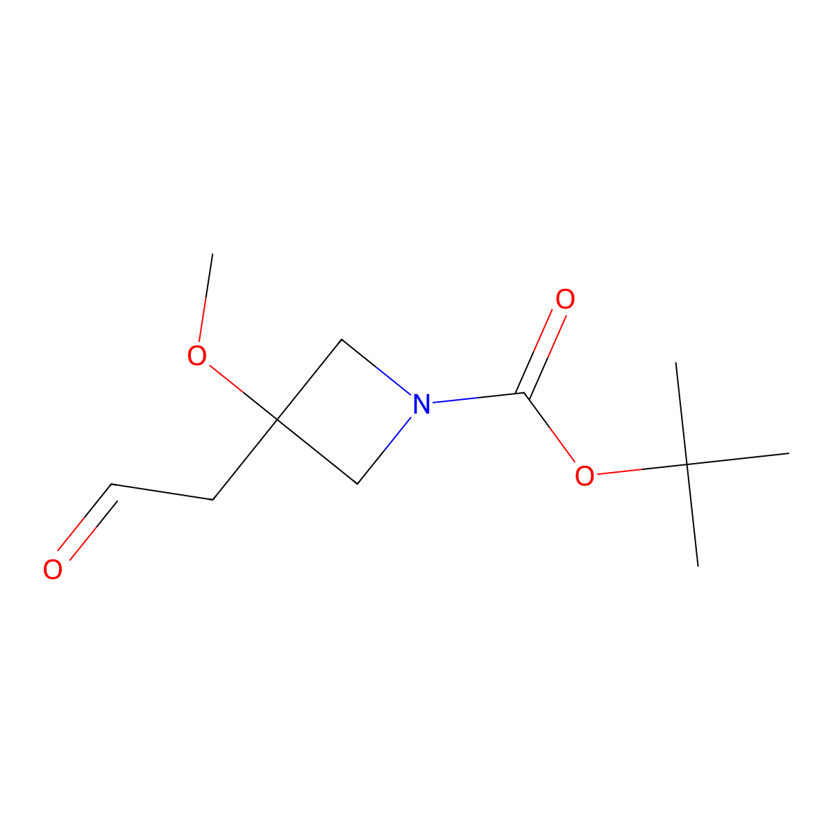 Tert-butyl 3-methoxy-3-(2-oxoethyl)azetidine-1-carboxylate molecular structure, CAS 1781142-67-3