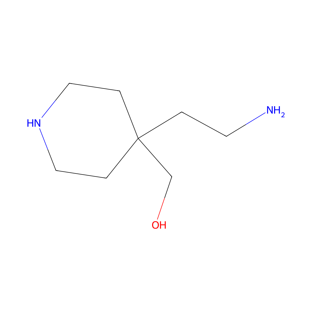[4-(2-Aminoethyl)piperidin-4-yl]methanol molecular structure, CAS 1781146-06-2