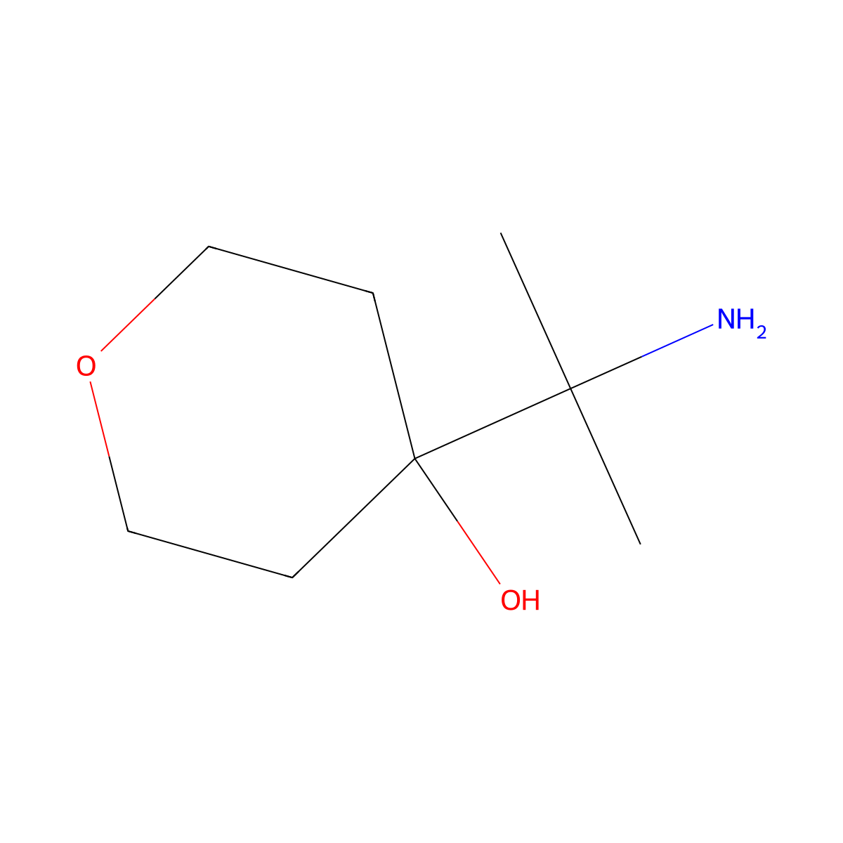 4-(2-Aminopropan-2-yl)oxan-4-ol molecular structure, CAS 1781147-10-1