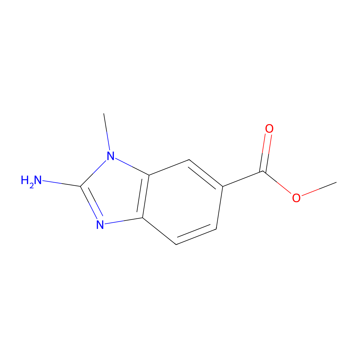 methyl2-amino-1-methyl-1H-1,3-benzodiazole-6-carboxylate molecular structure, CAS 1781148-96-6