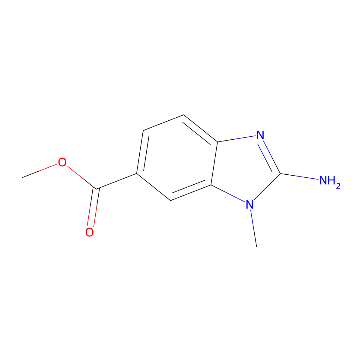 methyl2-amino-1-methyl-1H-1,3-benzodiazole-6-carboxylate molecular structure, CAS 1781148-96-6