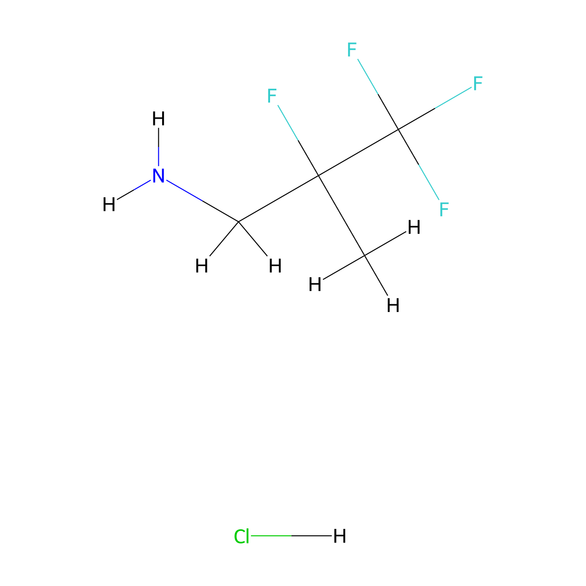 2,3,3,3-Tetrafluoro-2-methylpropan-1-amine hydrochloride molecular structure, CAS 1781162-07-9