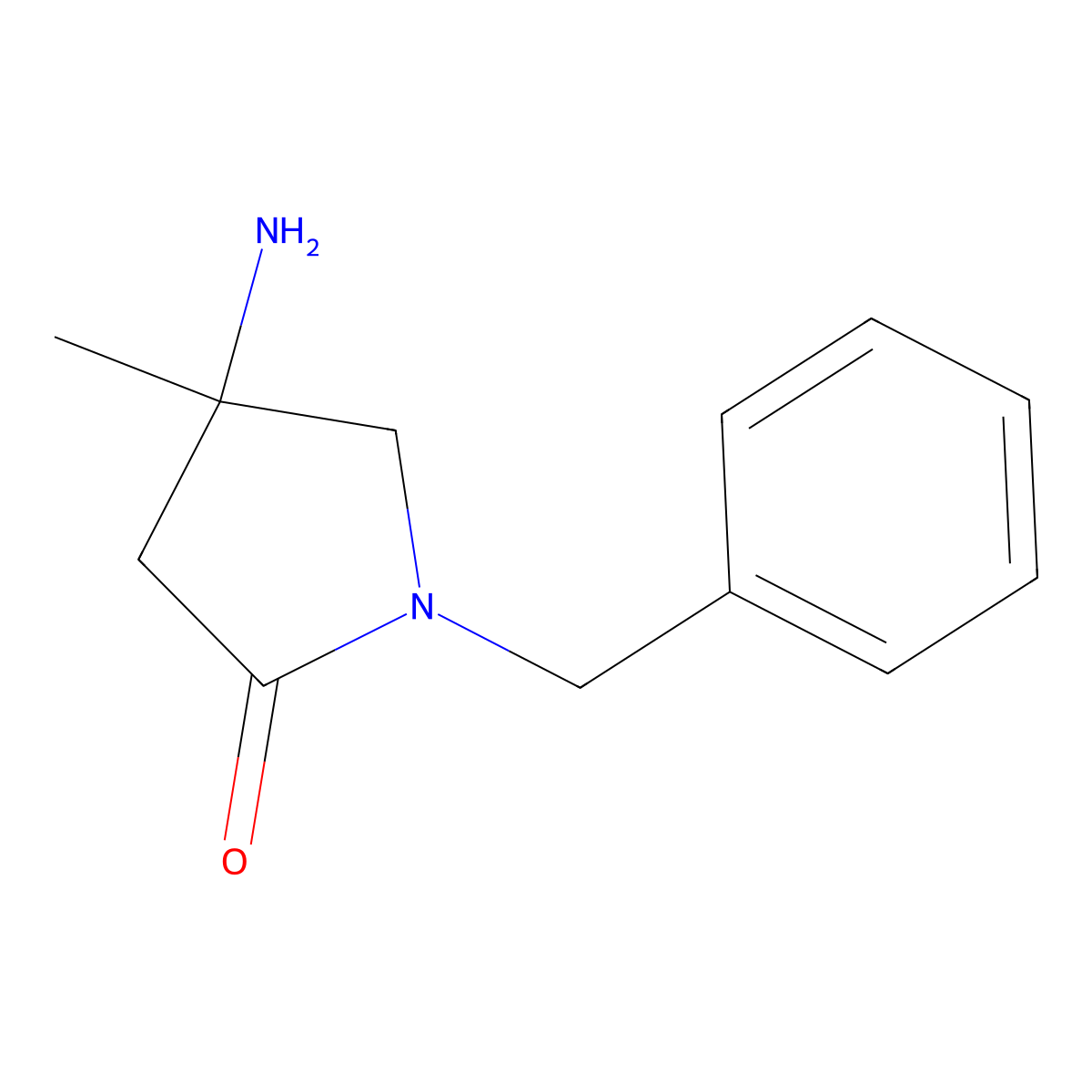 4-Amino-1-benzyl-4-methylpyrrolidin-2-one molecular structure, CAS 1781167-35-8