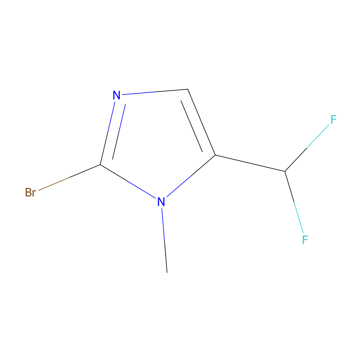 2-Bromo-5-(difluoromethyl)-1-methyl-1h-imidazole molecular structure, CAS 1781168-55-5